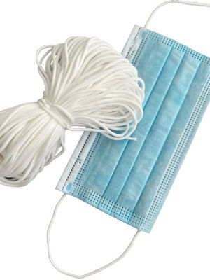 2.5mm 3mm 1/8&quot; Round Elastic Band สำหรับ Earloop Medical 3ply Face Mask